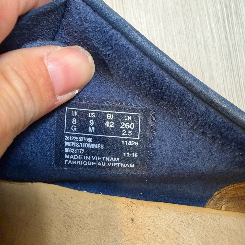 Clarks Originals Wallabees Mens 9 Navy Blue Nubuck Leather Moccasin 261225827080